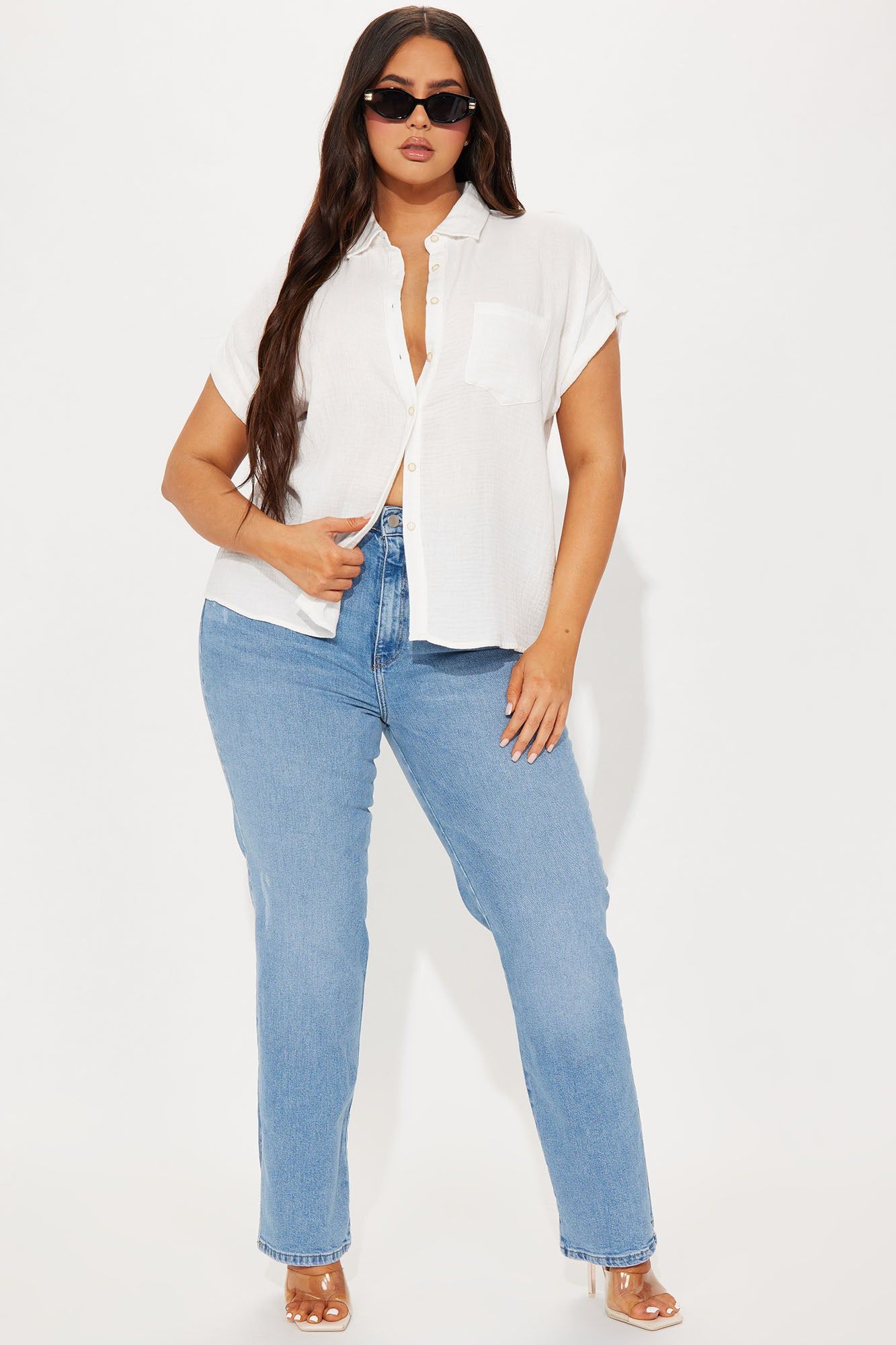 Polly Shirt - Off White sold by Fashion Nova product image thumbnail 5