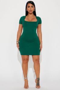 Grace Double Lined Mini Dress - Hunter sold by Fashion Nova