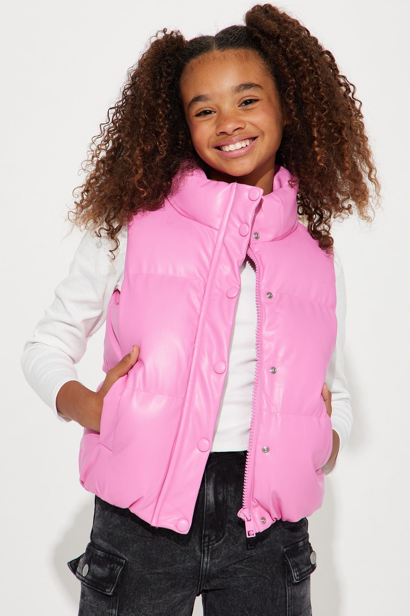 Mini Flawless Puffer Vest - Pink sold by Fashion Nova