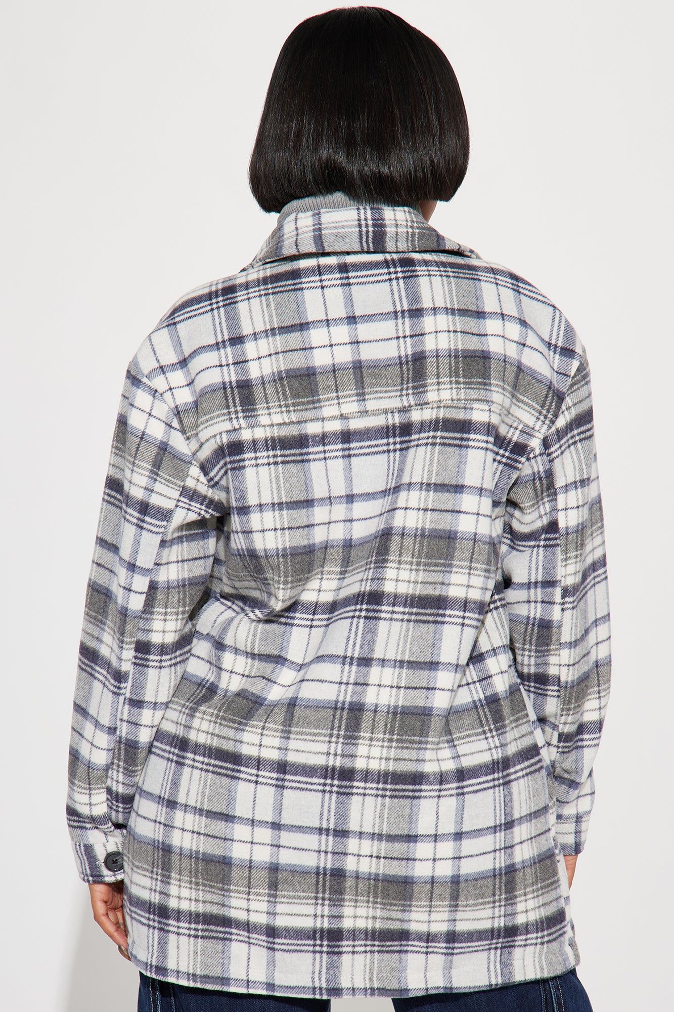 Check Mate Plaid Shacket - Grey/combo sold by Fashion Nova product image thumbnail 3