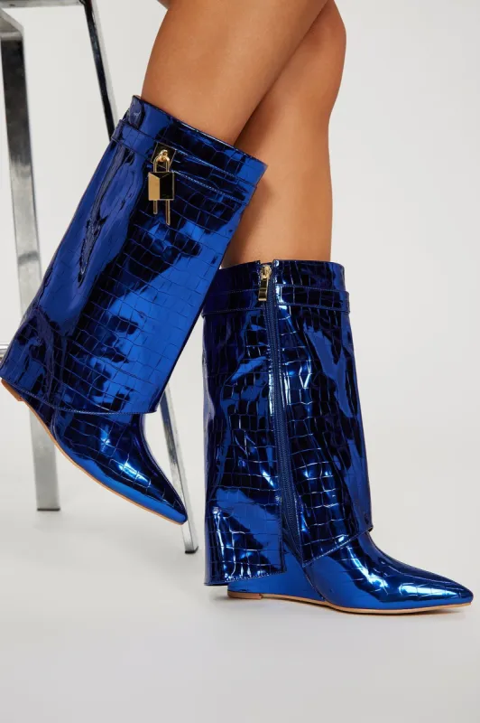 Opening Night Booties - Blue made by Fashion Nova