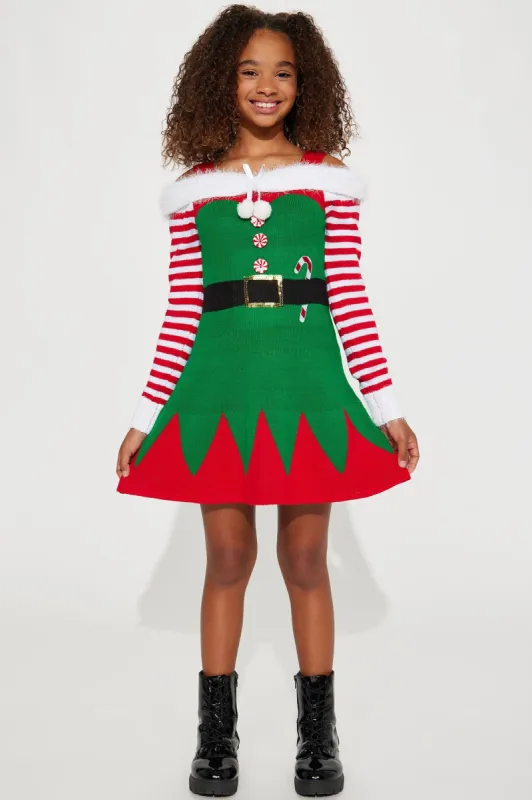 Mini Long Sleeve Off Shoulder Christmas Dress - Green sold by Fashion Nova