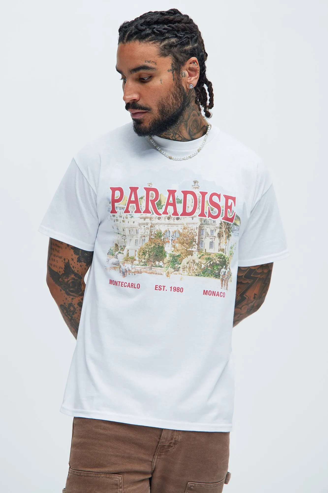 Paradise Est 1990 Short Sleeve Tee - White sold by Fashion Nova