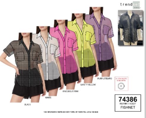 Summer Breeze Fishnet Cover Up Top - Royal sold by Fashion Nova