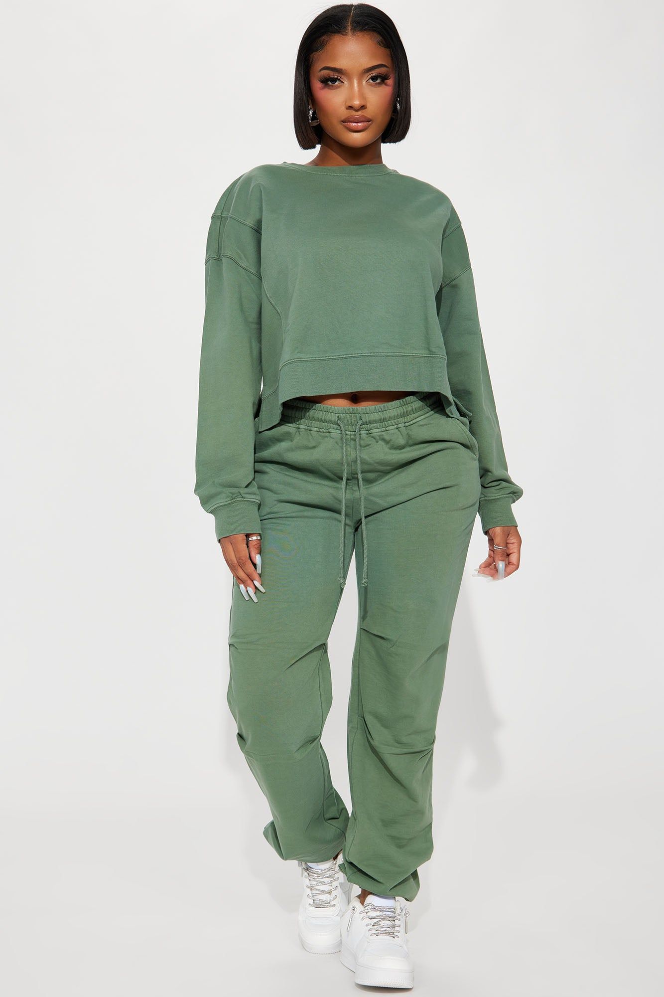 Daisy Vintage Wash Jogger Set - Sage sold by Fashion Nova