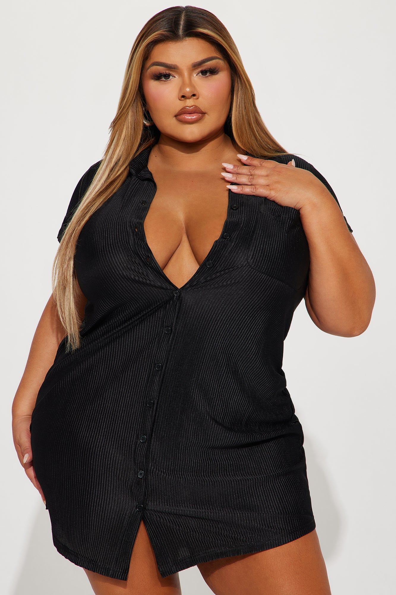 Madelyn Mini Shirt Dress - Black sold by Fashion Nova product image thumbnail 5