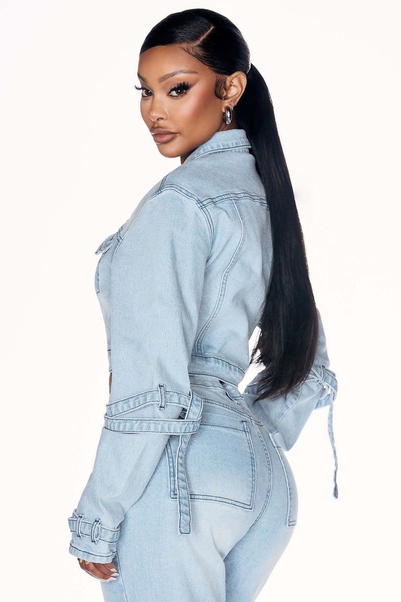 All Tied Up Stretch Denim Jacket - Light Wash sold by Fashion Nova product image thumbnail 3