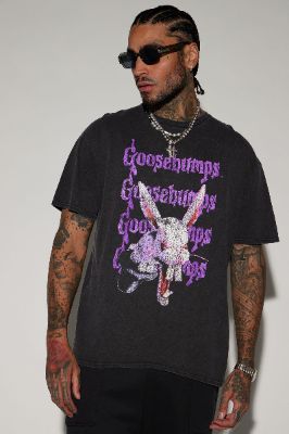 Goosebumps Evil Bunny Short Sleeve Tee - Black sold by Fashion Nova