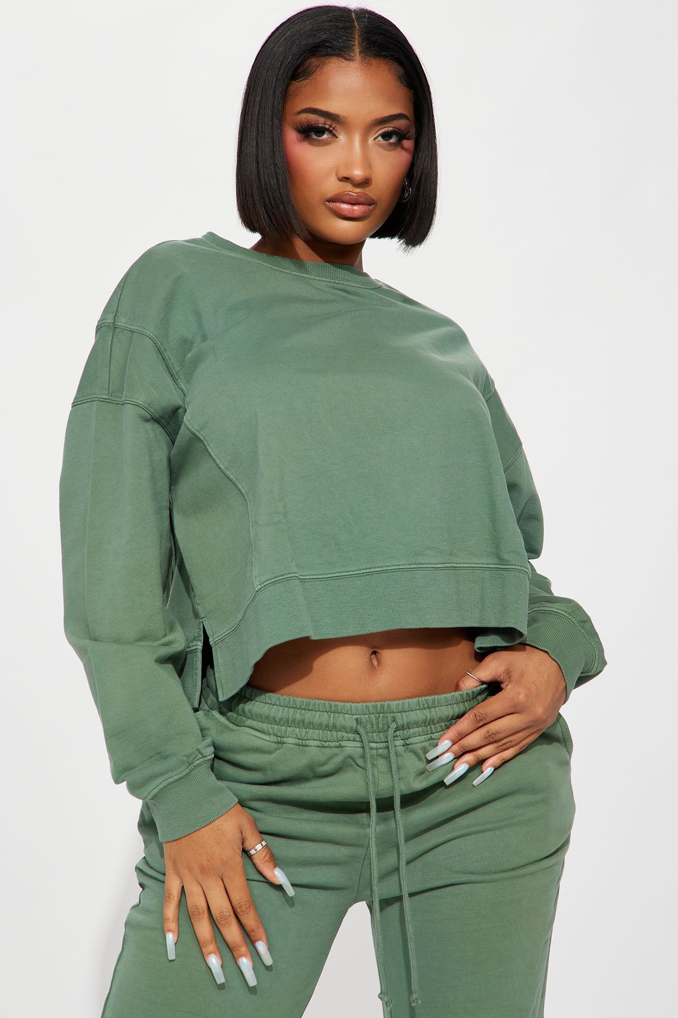 Daisy Vintage Wash Jogger Set - Sage sold by Fashion Nova product image thumbnail 2
