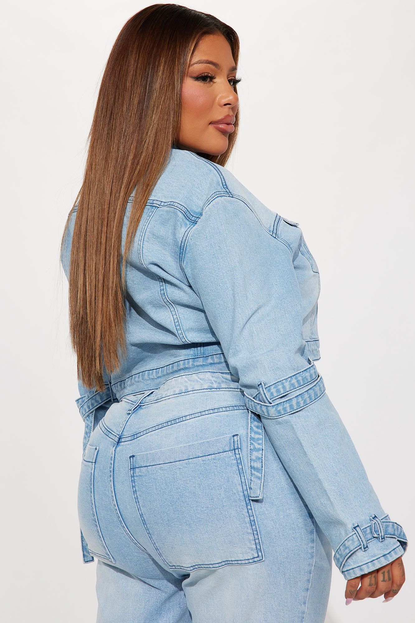All Tied Up Stretch Denim Jacket - Light Wash sold by Fashion Nova product image thumbnail 7