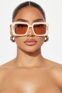 Brunch At Perch Sunglasses - Nude sold by Fashion Nova