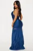Inside Out Satin Maxi Dress - Navy sold by Fashion Nova