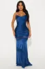 Inside Out Satin Maxi Dress - Navy sold by Fashion Nova