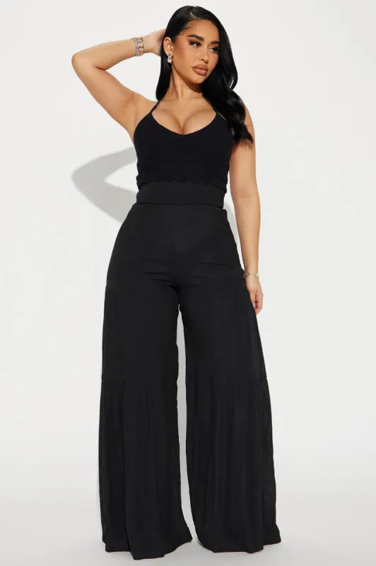 Malta Vacay Jumpsuit - Black sold by Fashion Nova