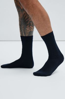 Essential Dress Socks - Navy sold by Fashion Nova