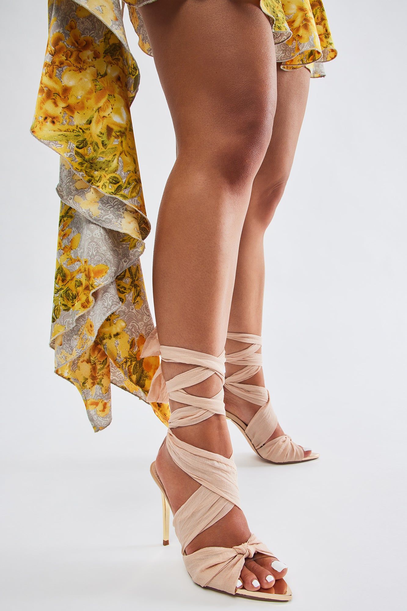Wrapped In You Heels - Beige sold by Fashion Nova