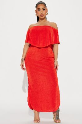 Sonya Slinky Maxi Dress - Red sold by Fashion Nova