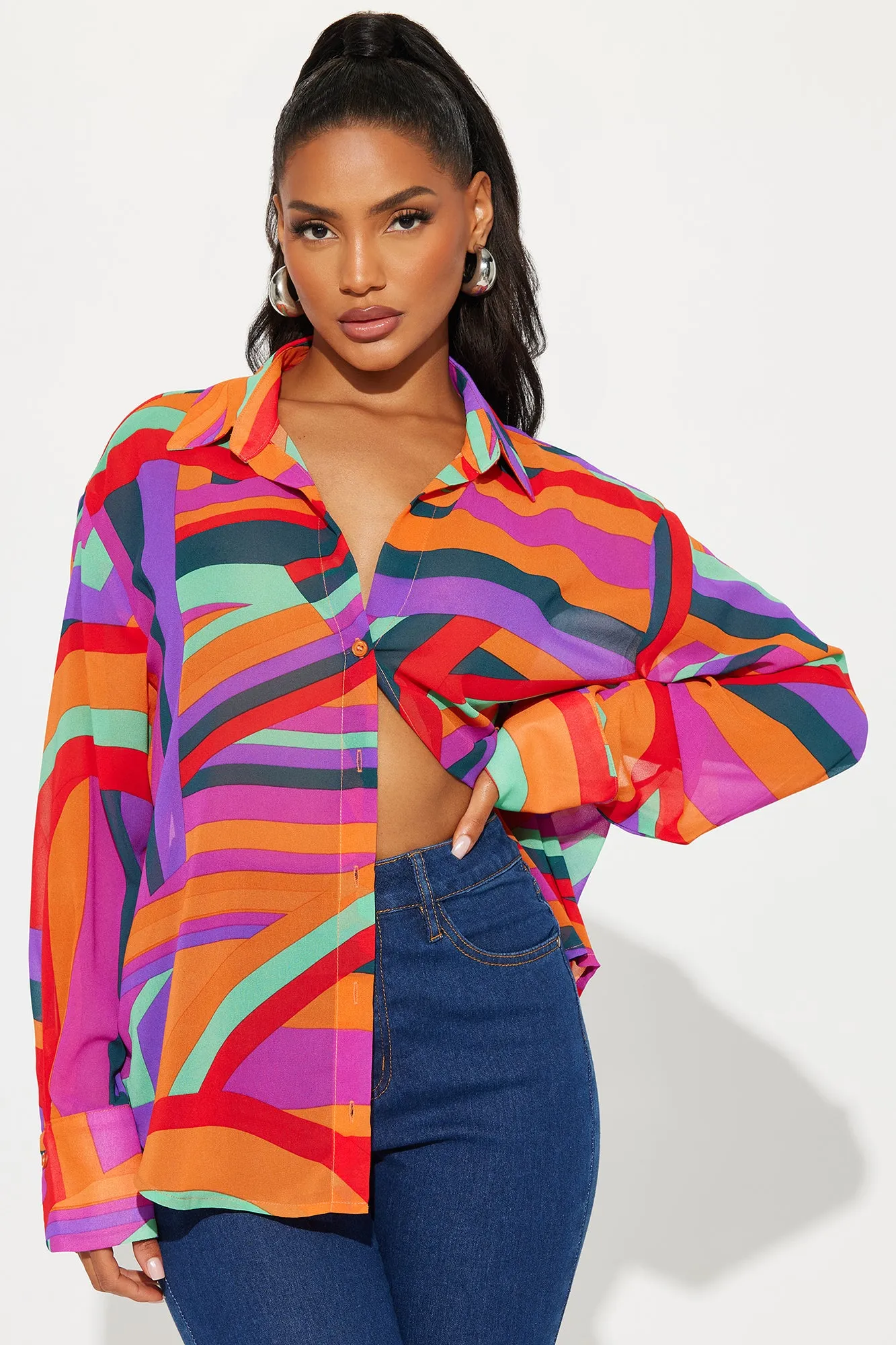 Mind Games Shirt - Multi Color sold by Fashion Nova