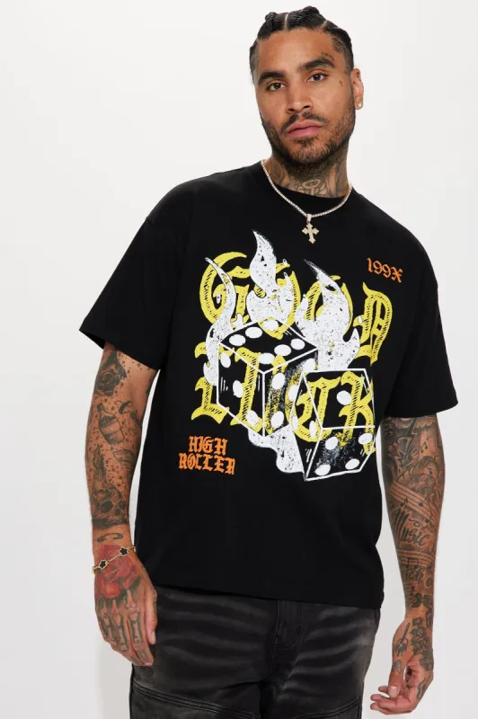 Good Luck High Roller Short Sleeve Tee - Black sold by Fashion Nova