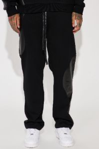 Tyson Opposite Forces Waxed Fleece Straight Sweatpants - Black sold by Fashion Nova