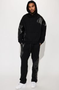 Tyson Opposite Forces Waxed Fleece Straight Sweatpants - Black sold by Fashion Nova