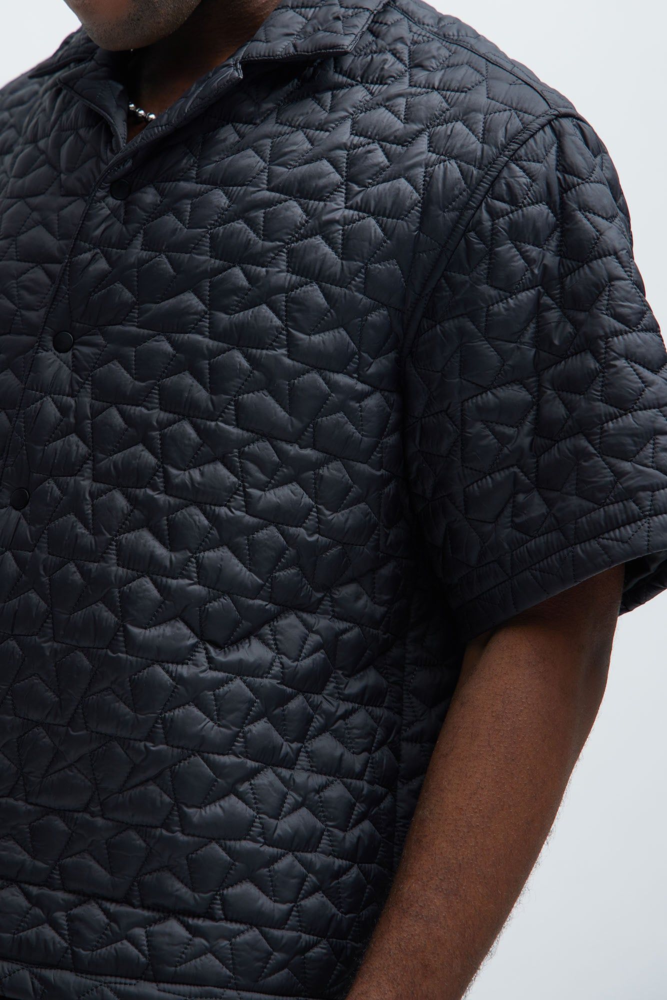 Attucks Quilted Nylon Shirt - Black sold by Fashion Nova product image thumbnail 3