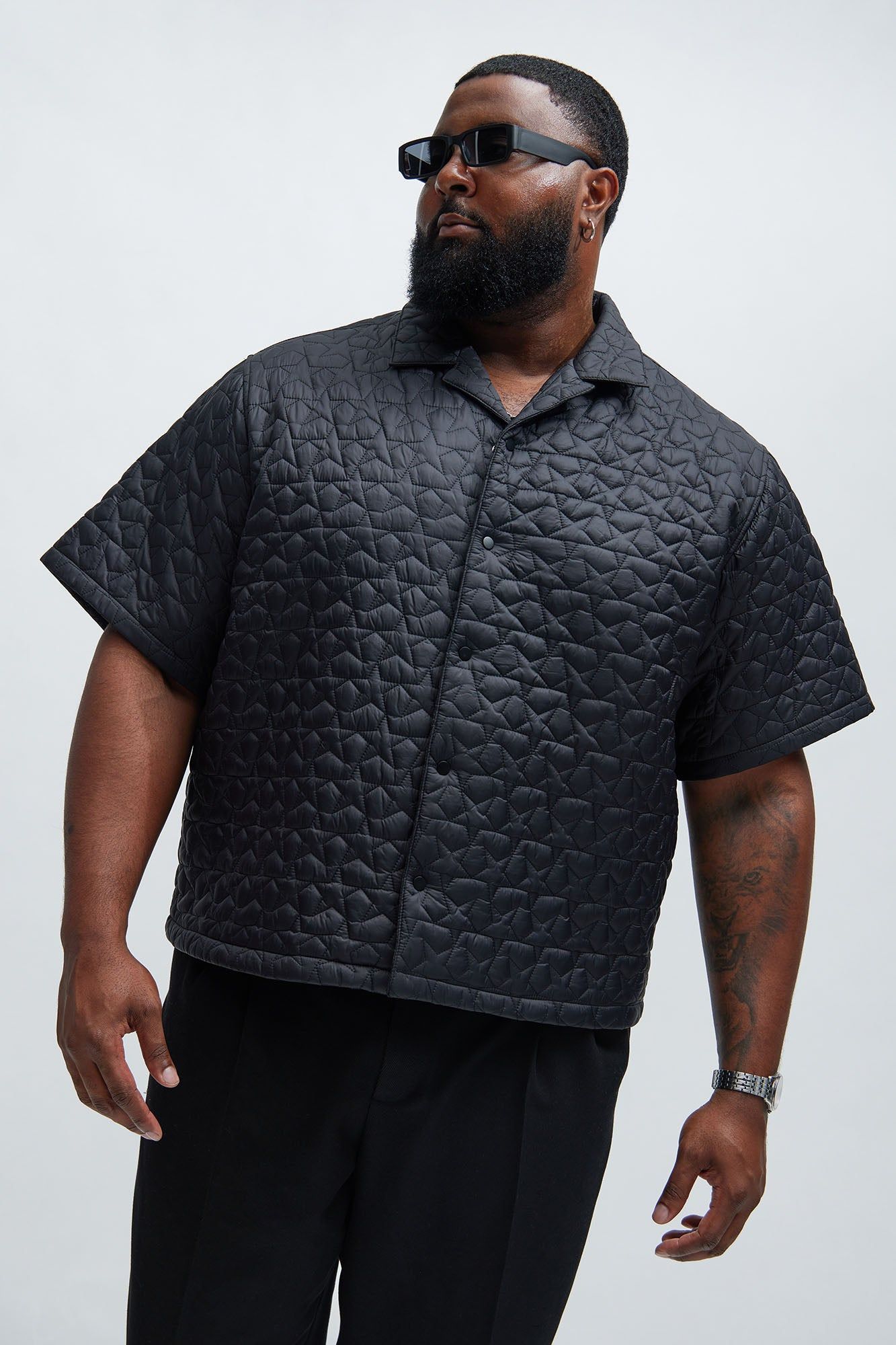Attucks Quilted Nylon Shirt - Black sold by Fashion Nova product image thumbnail 5