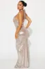 Alexis Metallic Maxi Dress - Gold sold by Fashion Nova