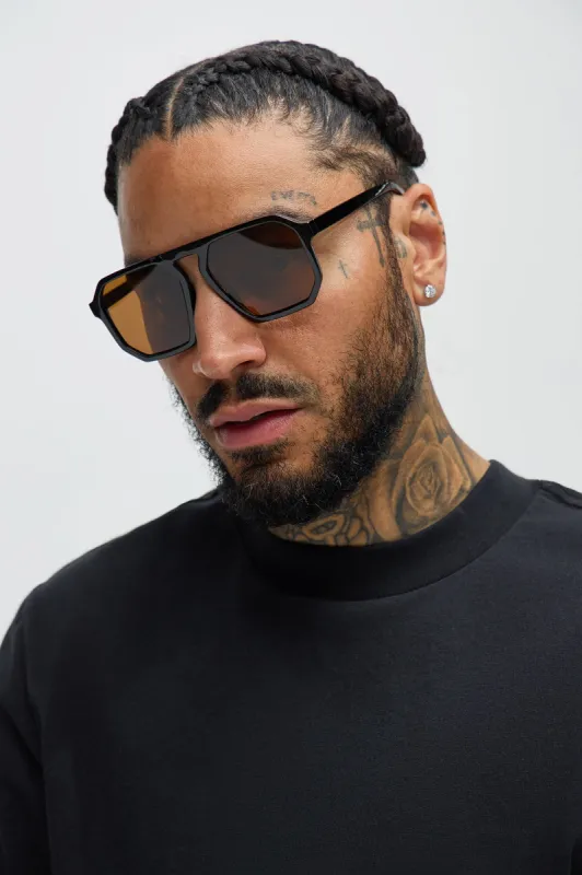 Not An Invitation Sunglasses - Black/Brown sold by Fashion Nova