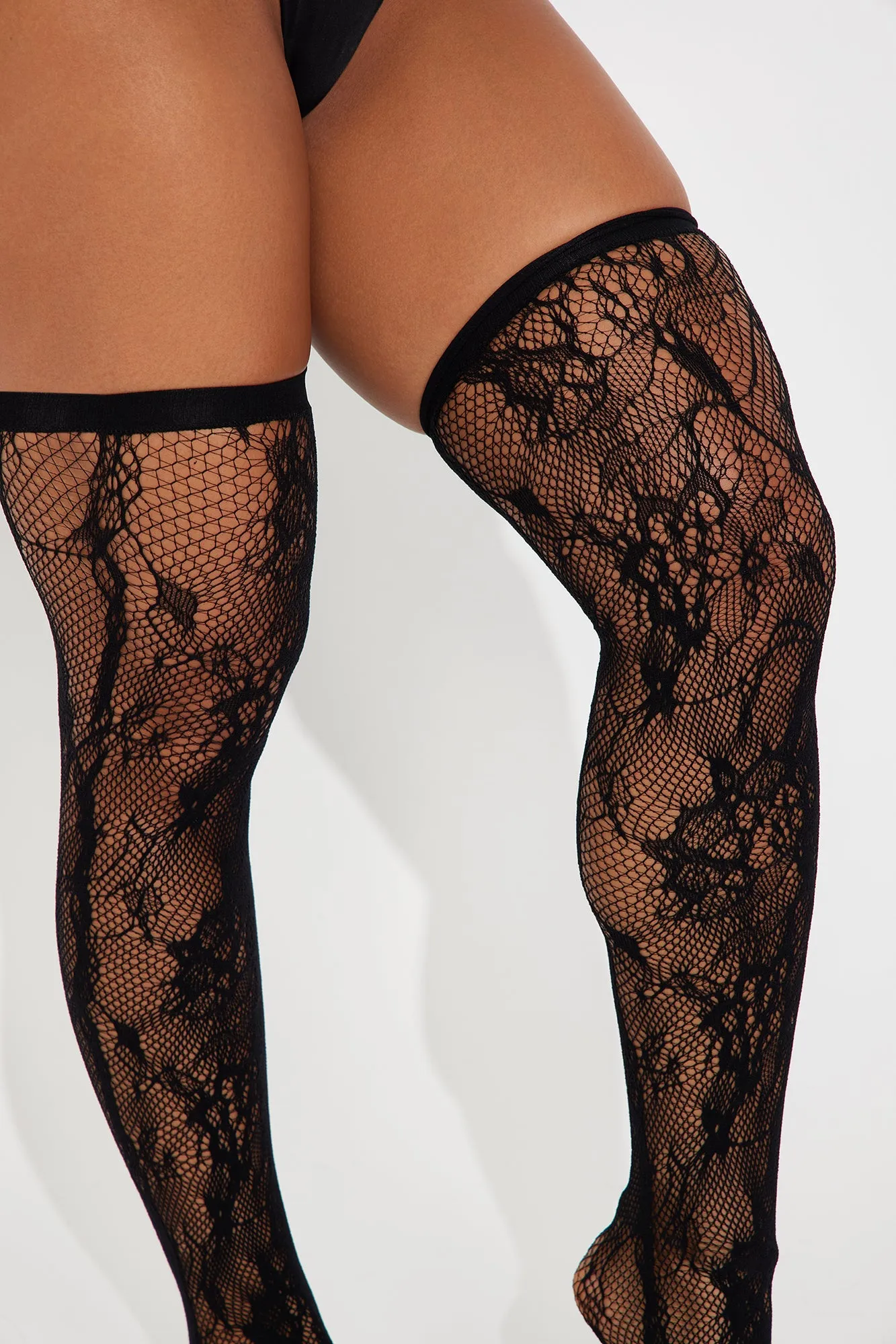 Send Me Roses Lace Thigh Highs - Black sold by Fashion Nova product image thumbnail 2