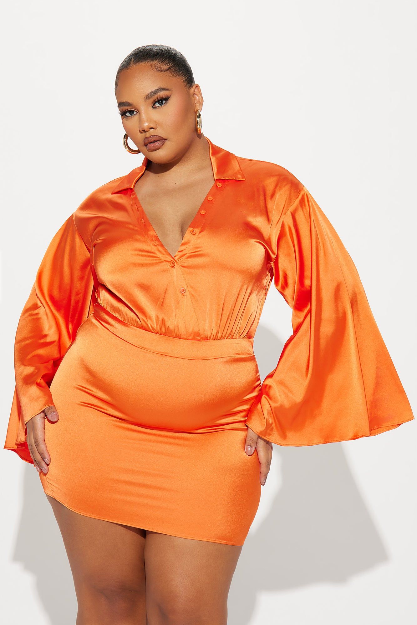 Bethany Satin Mini Dress - Orange sold by Fashion Nova product image thumbnail 4