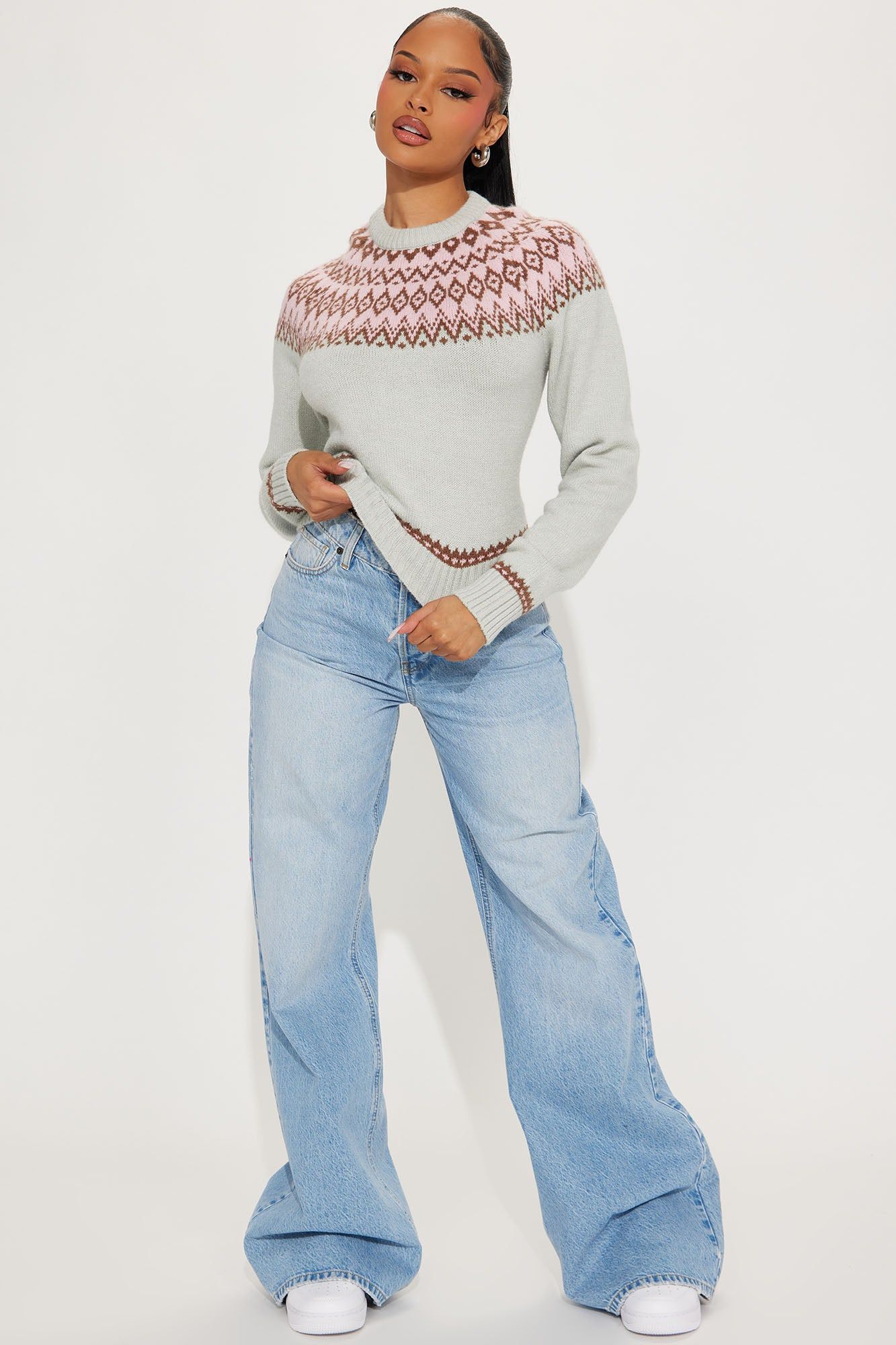 Always Sweater Weather Sweater - Grey/combo sold by Fashion Nova product image thumbnail 2