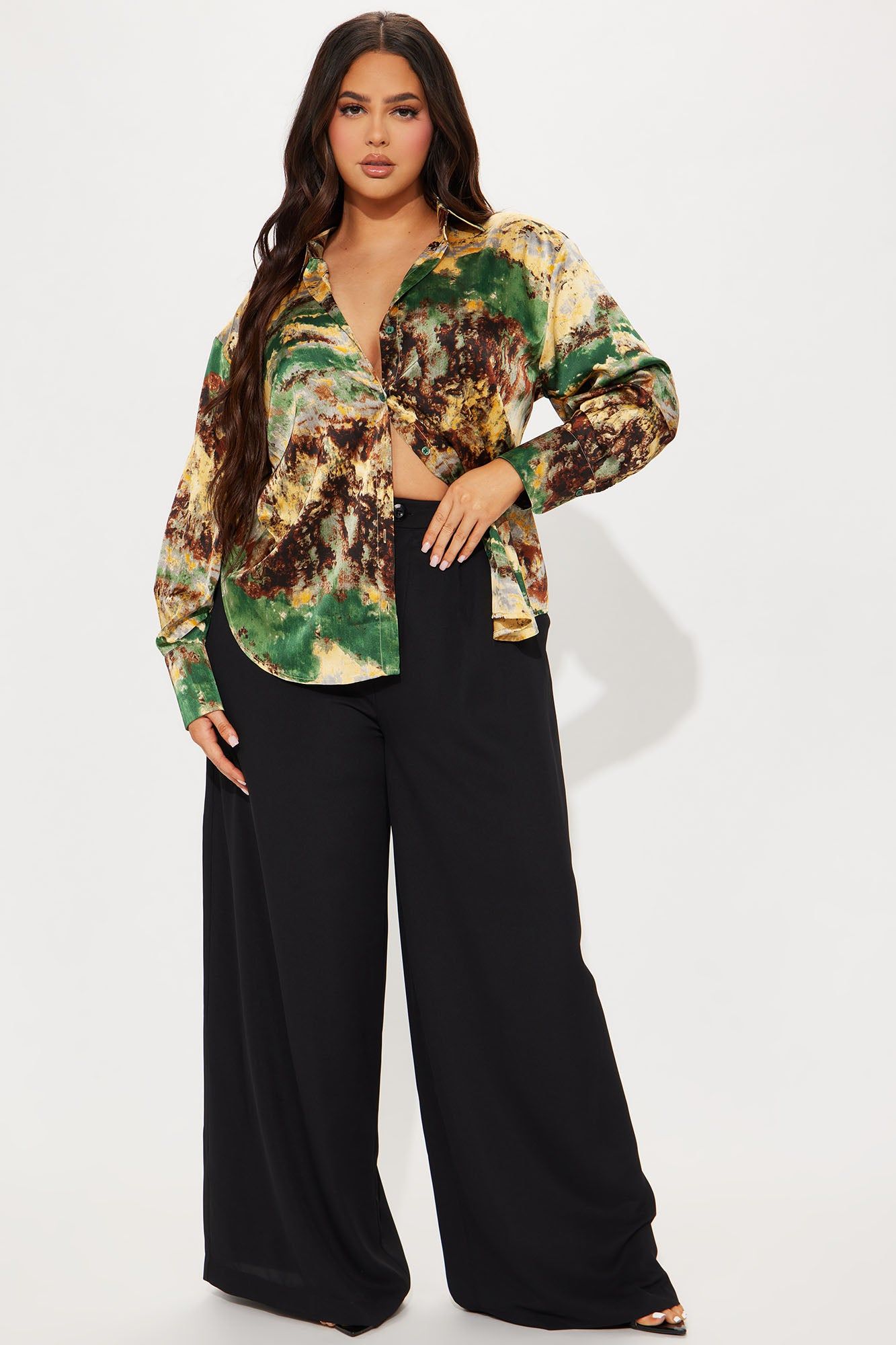 Blending In Satin Shirt - Multi Color sold by Fashion Nova product image thumbnail 5