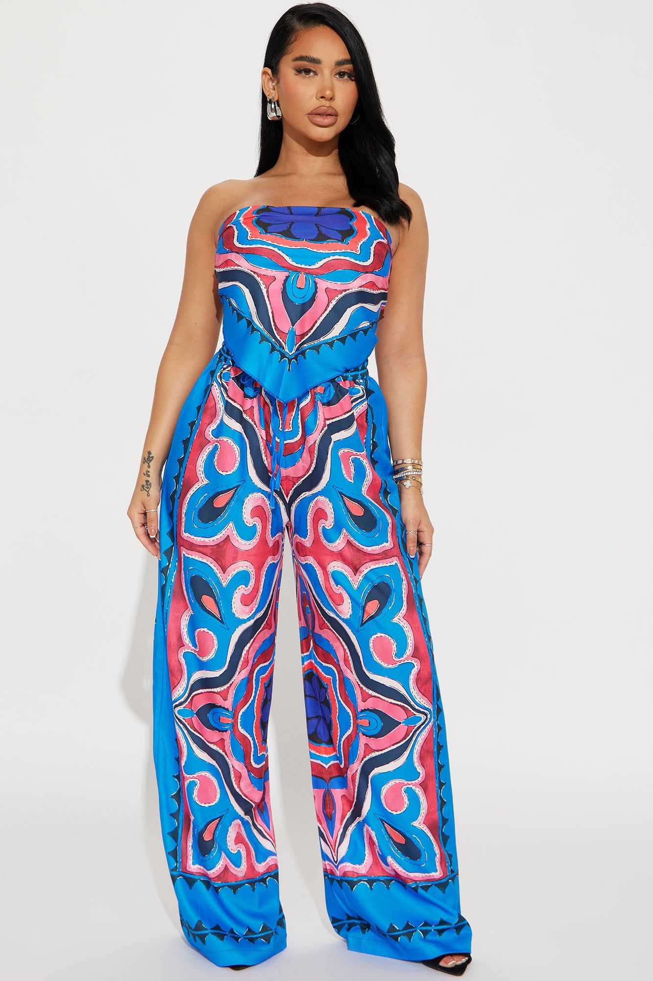 Rosario Pant Set - Blue/combo sold by Fashion Nova