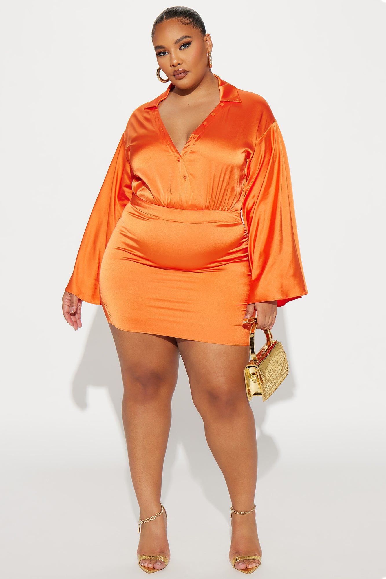 Bethany Satin Mini Dress - Orange sold by Fashion Nova product image thumbnail 5
