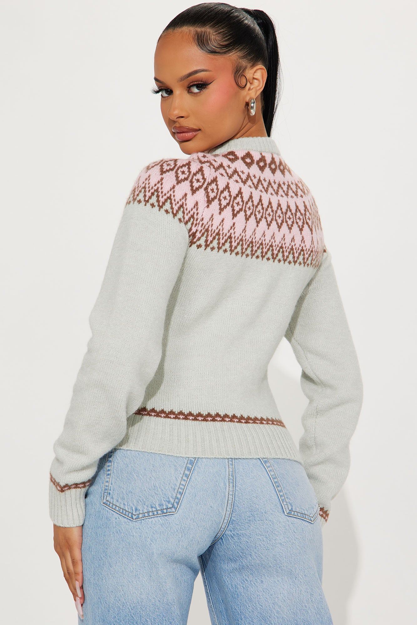 Always Sweater Weather Sweater - Grey/combo sold by Fashion Nova product image thumbnail 3