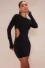 Lennox Double Lined Cut Out Knit Mini Dress - Black sold by Fashion Nova