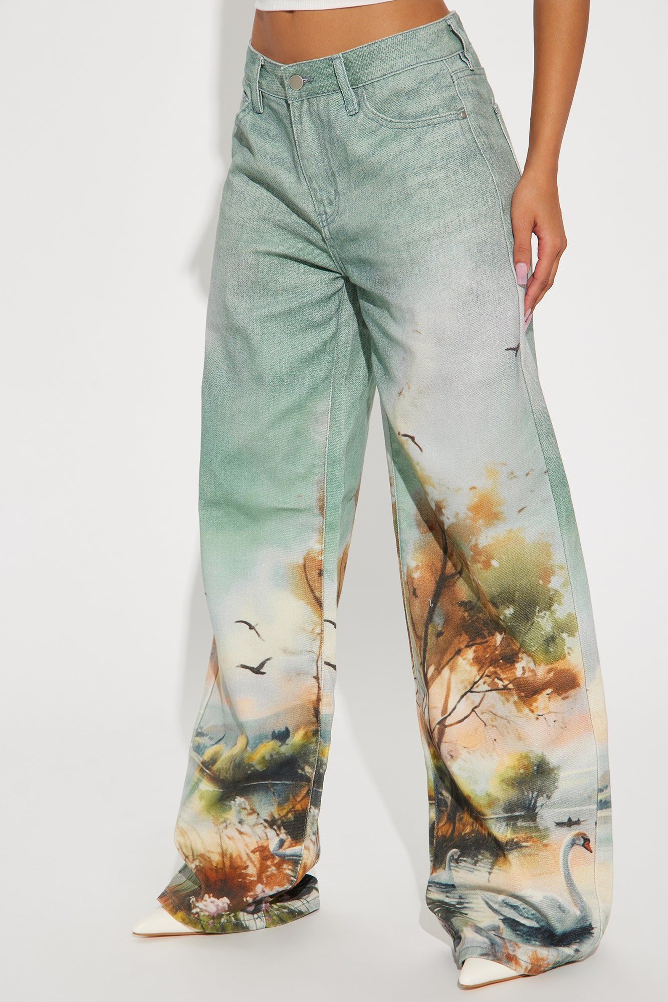 Serene Scene Wide Leg Jeans - Light Blue sold by Fashion Nova product image thumbnail 2