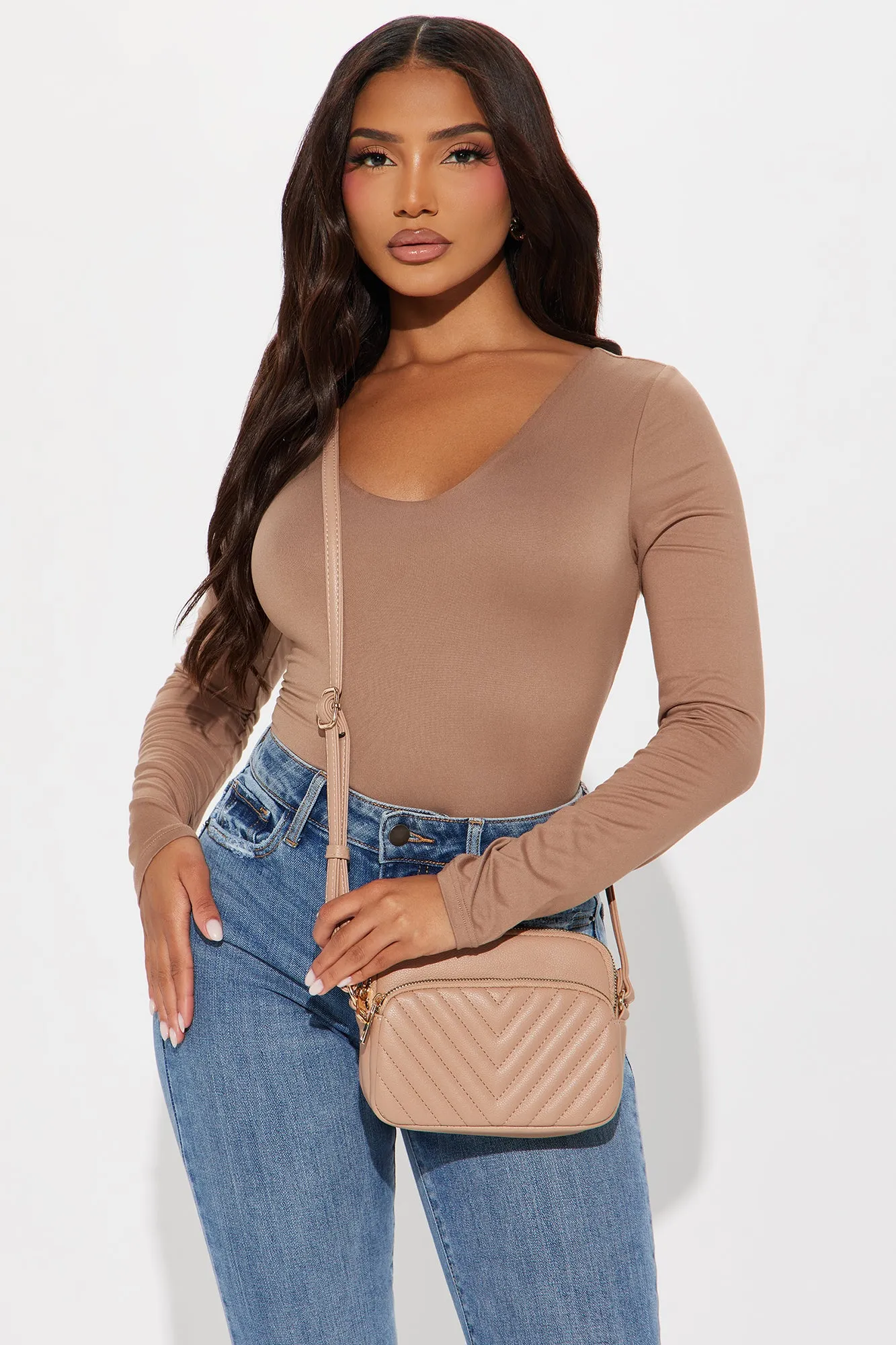 Betsy Crossbody Bag - Taupe sold by Fashion Nova