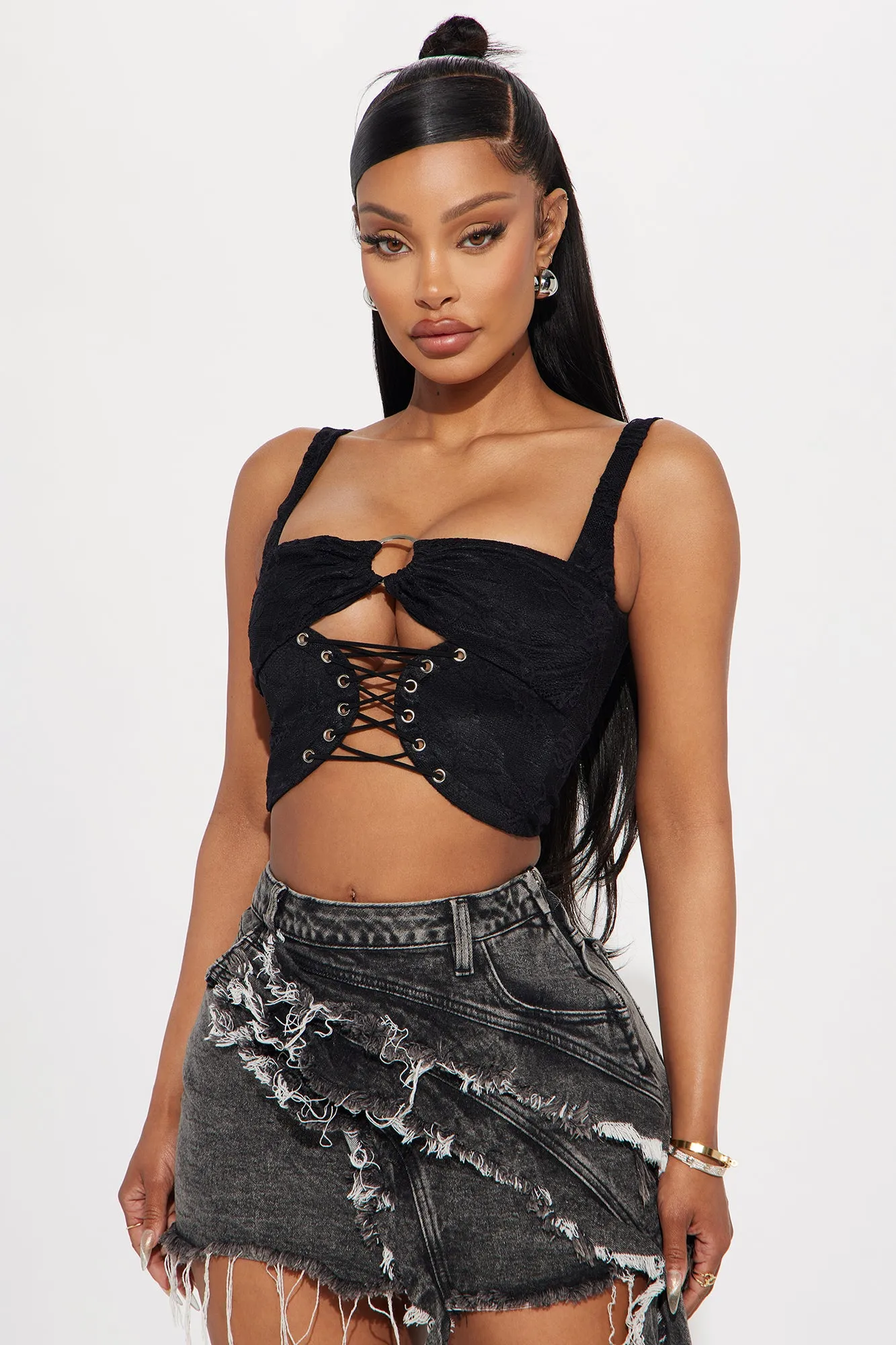 New Rules Lace Corset Top - Black sold by Fashion Nova product image thumbnail 2