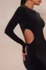 Lennox Double Lined Cut Out Knit Mini Dress - Black sold by Fashion Nova