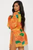 Yacht Babe Cover Up - Orange/combo sold by Fashion Nova