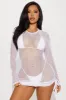 Island Beach Fishnet Cover Up - White sold by Fashion Nova