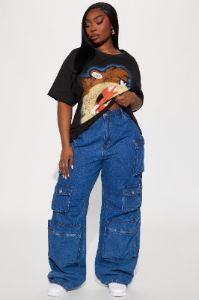 Tasmanian Devil Jumbo Print Tee - Black sold by Fashion Nova