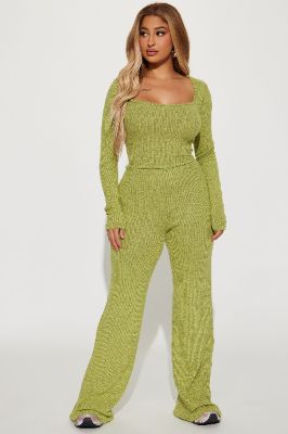 Cute N Cozy Pant Set - Lime sold by Fashion Nova