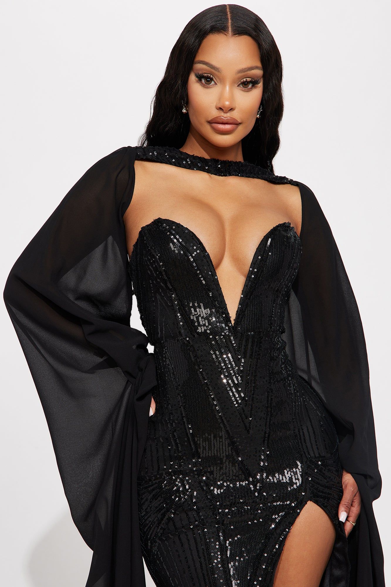 Magdalena Sequin Gown - Black sold by Fashion Nova product image thumbnail 2