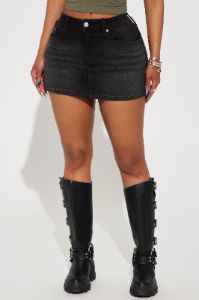 The OG Denim Micro Mini Skirt - Black Wash sold by Fashion Nova