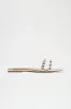 Rhea Metallic Rhinestone Sandals - Silver sold by Fashion Nova