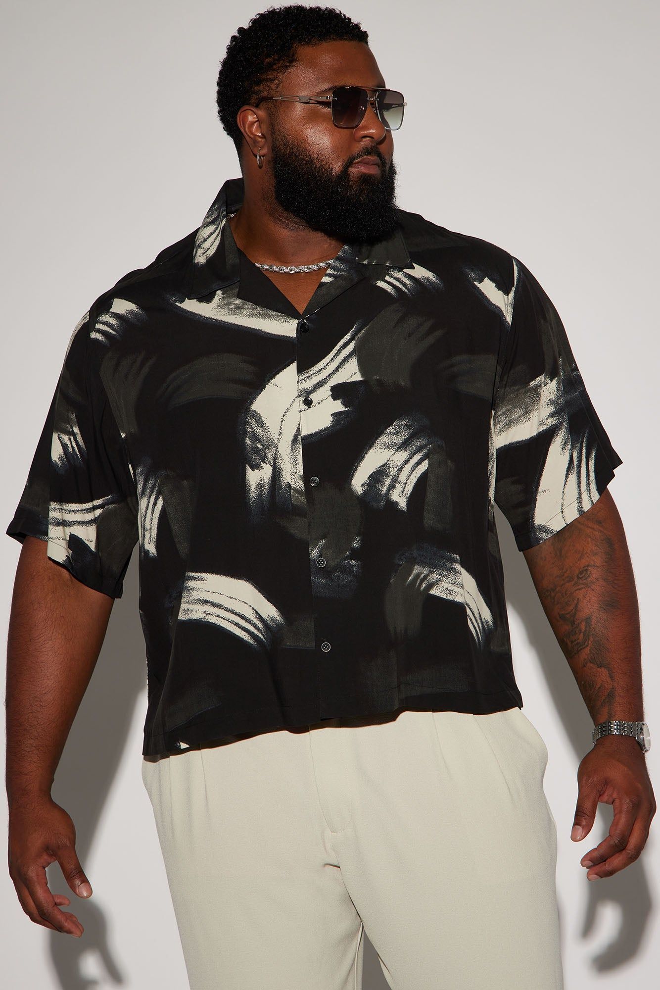 Getaway Button Up Shirt - Black/White sold by Fashion Nova product image thumbnail 4