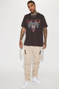 American GOAT Short Sleeve Tee - Brown sold by Fashion Nova